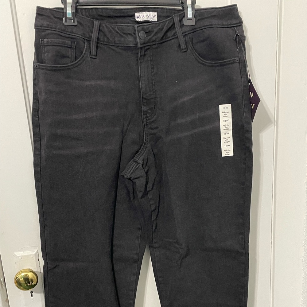Ava & Viv High Rise Slim Straight Jeans